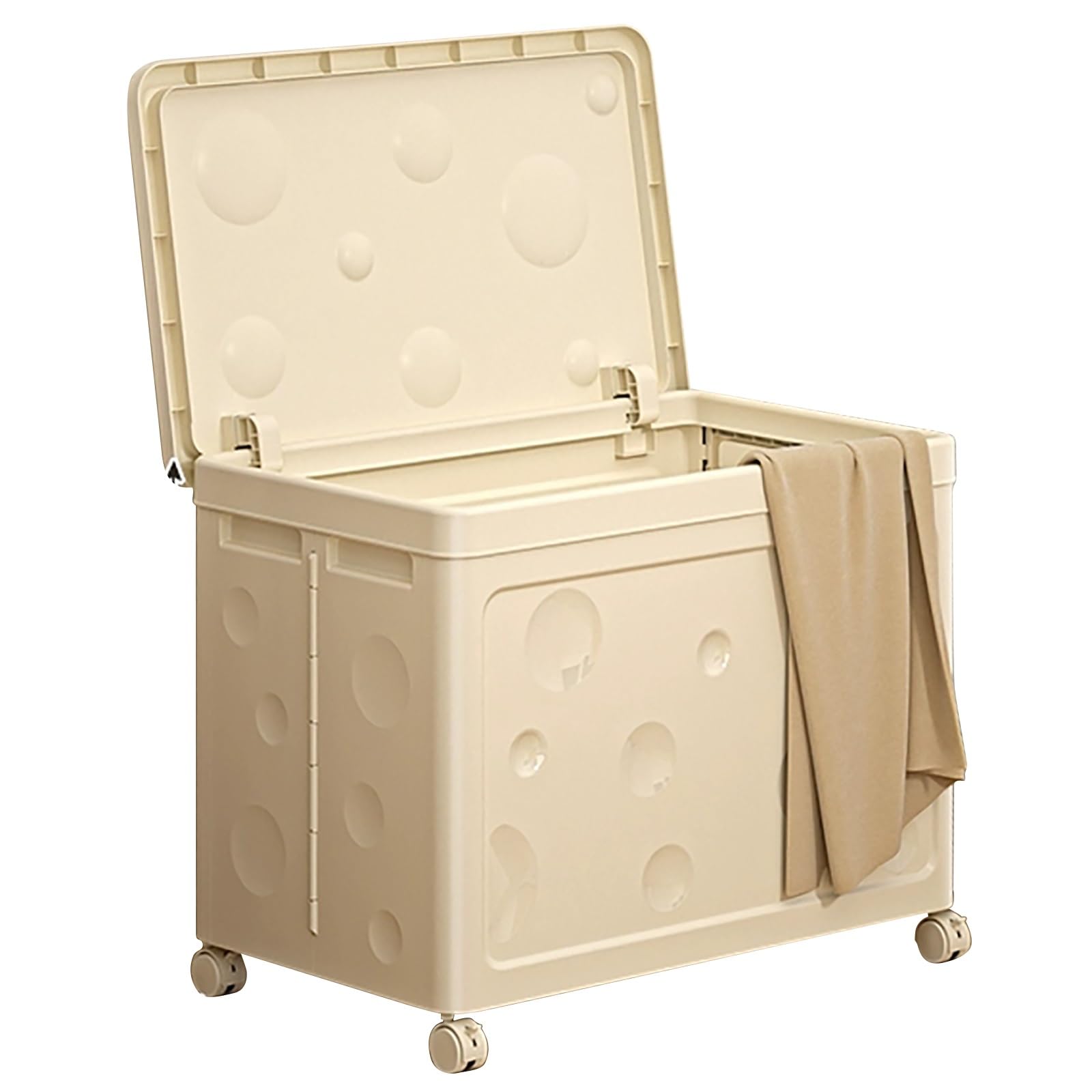 Laundry Basket with Wheels, Collapsible Hamper With Flip- Lid And Wheels, Multicolor, 2 Sizes For Bedroom Laundry