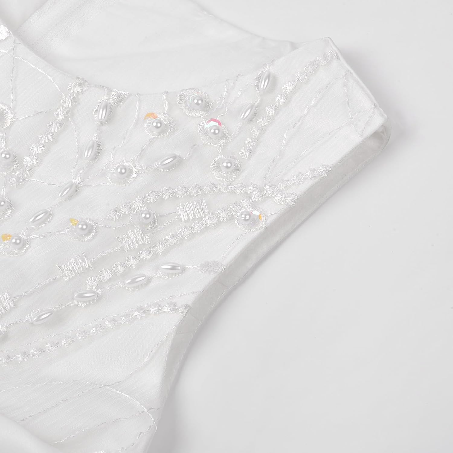 JerrisApparel Girls Flower Tulle Dress Layered Skirt Bowknot Back Wedding Party Dress Princess Formal Gown - Image 4