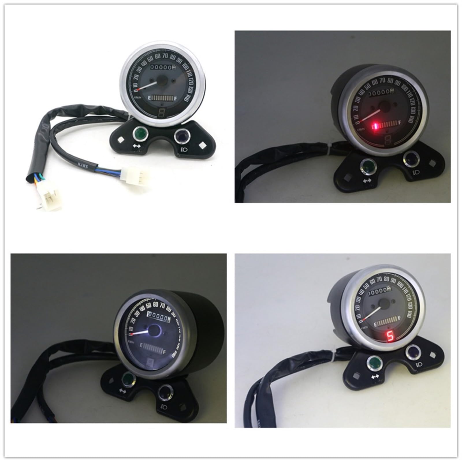 Moto retrò contachilometri tachimetro CG125 Cafe Racer indicatore olio luce luce di segnalazione contachilometri display marcia caricabatteria USB Misuratore per motociclette