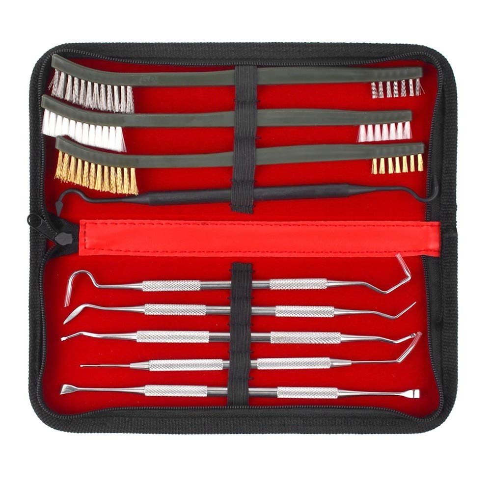 MiOYOOW 8 PCS Kit di Pulizia della Pistola, Spazzole per Pulizia Spazzola per Pulizia a Pistola a Doppia estremità Spazzola in Nylon con Filo di Acciaio in Ottone
