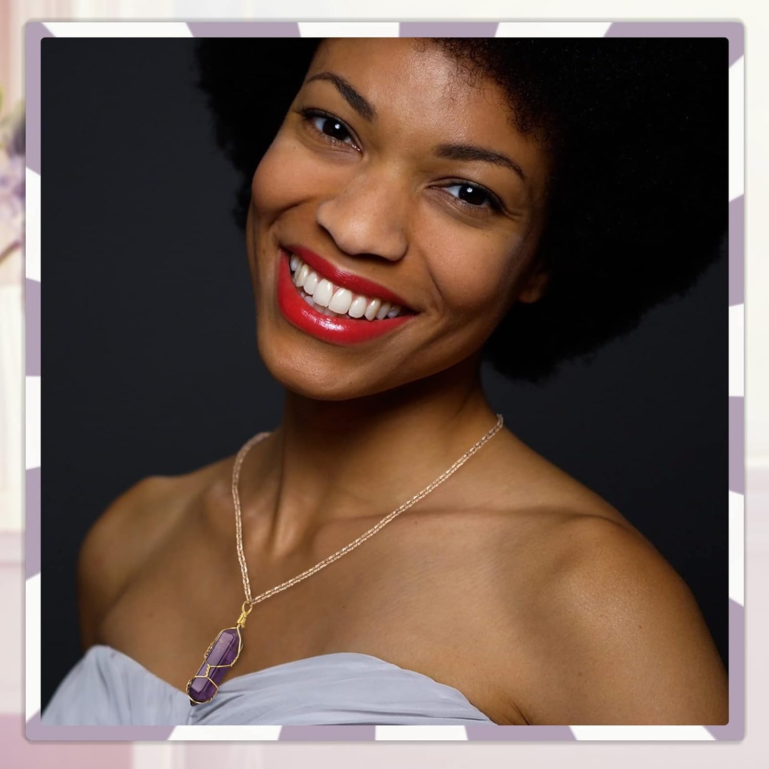 Sureio 18-Piece Natural Healing Crystal Set - Wire Wrapped Quartz Pendants with Tree of Life Design for Jewelry Making - Image 7