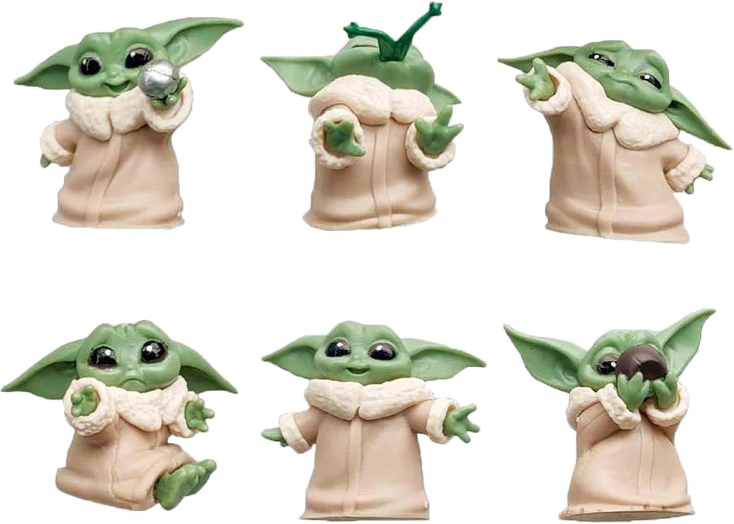 Senon 6 lı Set Sevimli Bebek Yoda Ürün Koleksiyonu Dekoratif Biblo Masa Süsü Hediyelik Eşya