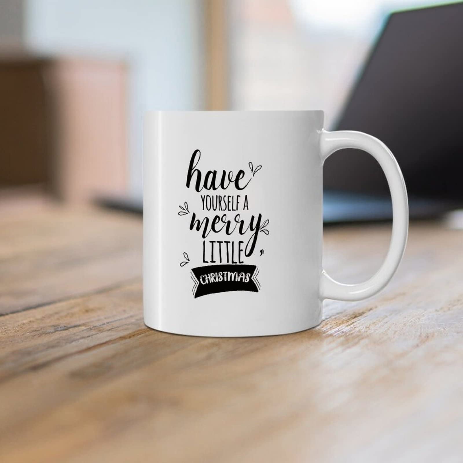 Divertente tazza da caffè in ceramica con scritta Merry Christmas, 325 ml, tazza da caffè, tazza da tè, regalo bianco per donne e uomini