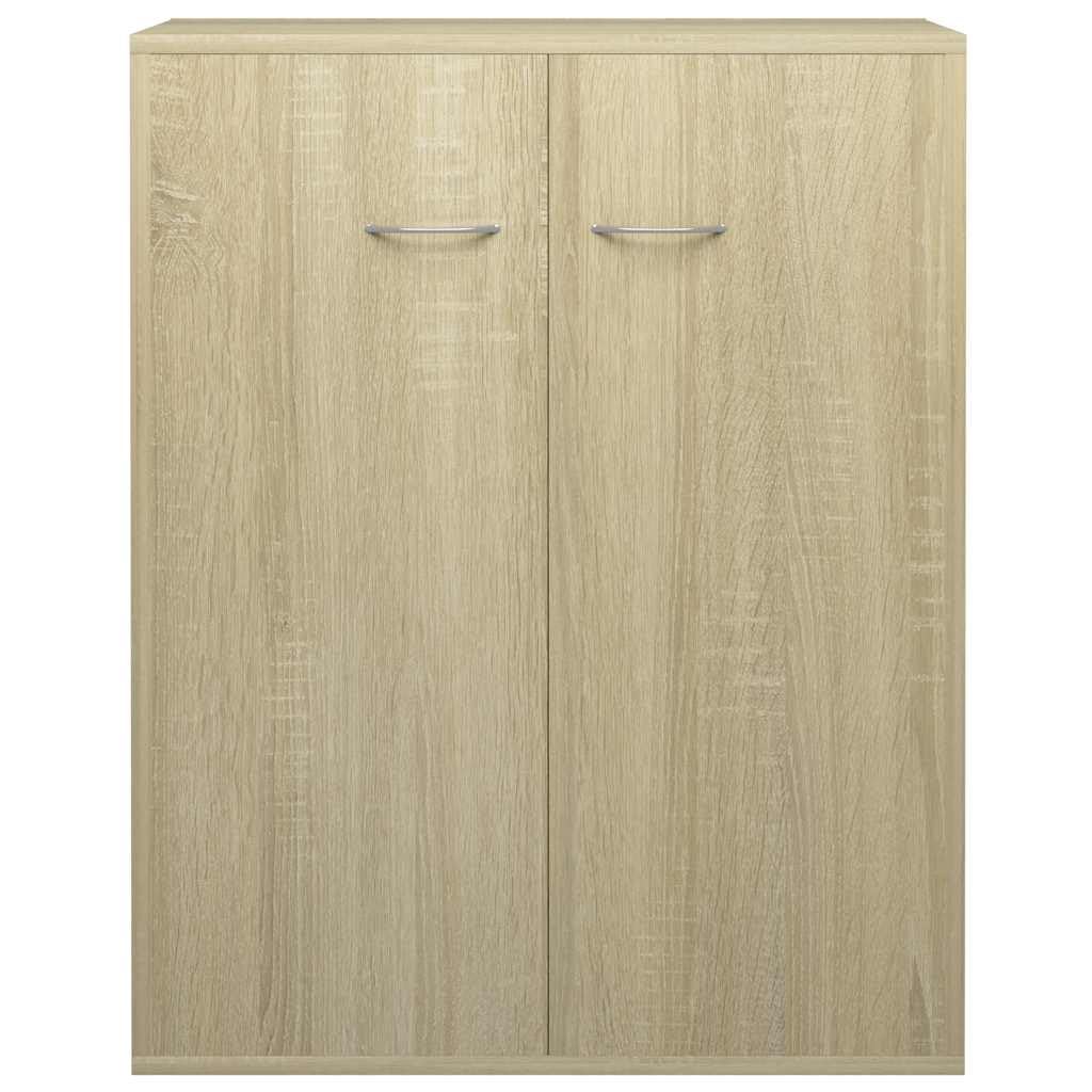 vidaXL Sideboard, Kommode mit viel Stauraum, Schrank mit 2 Türen, Mehrzweckschrank Anrichte für Wohnzimmer, Modern, Sonoma-Eiche 60x30x75cm Holzwerkstoff