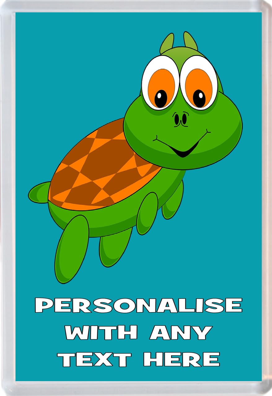 Personalised Turtle 96 x 67mm Jumbo Fridge Magnet - Any Text/Name