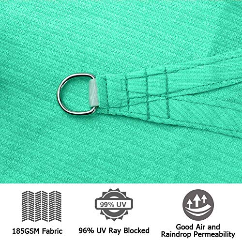 Icover Sun Shade Sail Canopy 13'X19'6", 185Gsm Fabric Permeable Pergolas Top Cover, For Outdoor Patio Lawn Garden Backyard Awning, Teal #TOP4