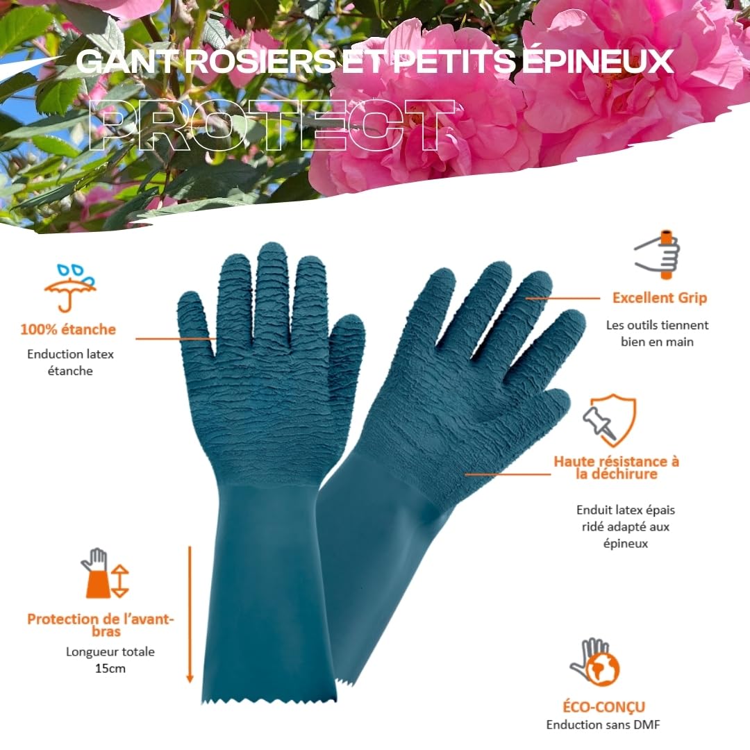 Guanti Da Giardino Lunghi Rosa M – Protezione Da Spine E Rovi – Pelle Sintetica