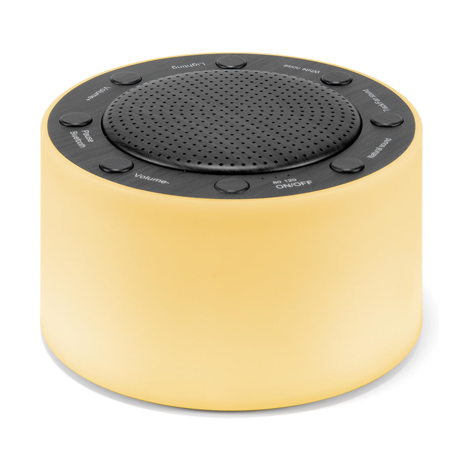 Máquina para Dormir con Ruido Blanco, Sonido con 14 Pistas de Alta fidelidad, Luces Ajustables, Rejilla metálica táctil, Temporizador y Memoria, para bebés y Adultos.