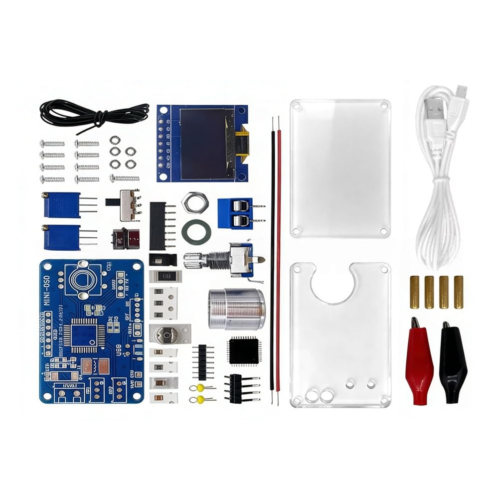 Udsknv[Ksl As Shown Bstc Microcontroller 0.96-Inch Dos Lcd Oscilloscope Kit Dc 5V Electronic Diy Component Micro Usb Interface