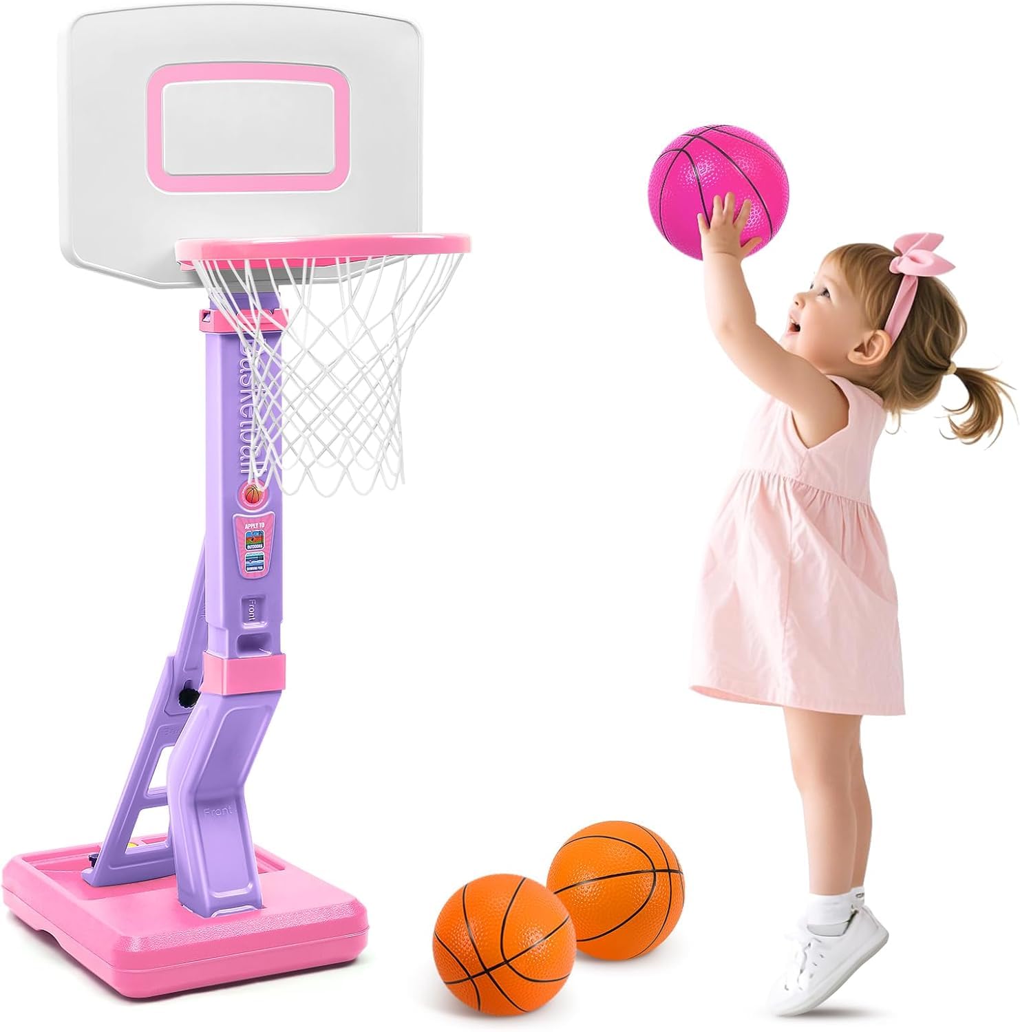 Panier De Basket Enfant Réglable - Intérieur/Extérieur Avec Ballons