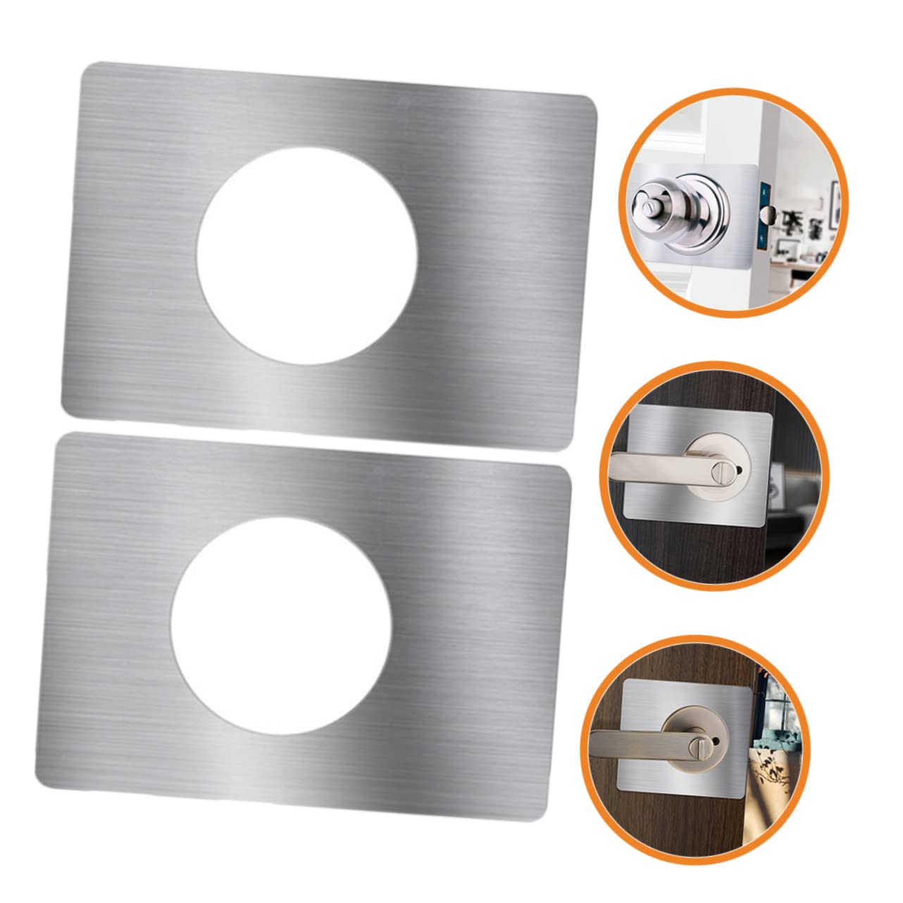 10 ensembles Pièce De Réparation De Serrure De Porte Plaque De Gâche De Porte Plaque De Bouton De Porte Renfort De Quincaillerie De Porte Plaque De Garniture De 2 pièces * 10