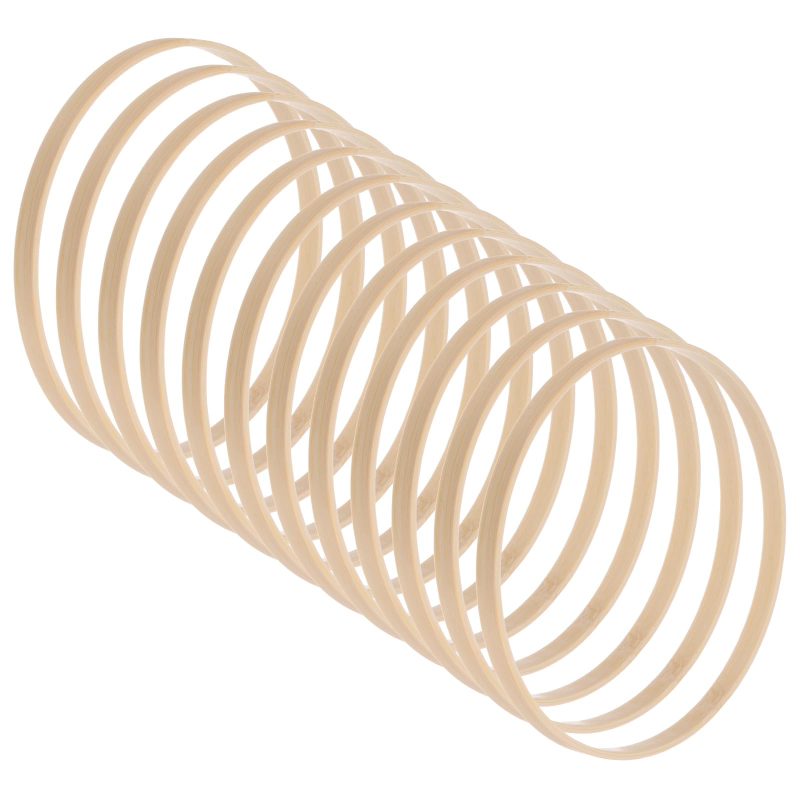 M METERXITY 12 Pack Wooden Bamboo Floral Hoop-6 Inch Craft Wooden Wreath Rings
