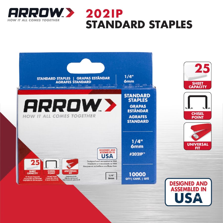 Miniatura 2 de Arrow 202IP - Grapas estándar de 14 pulgadas de longitud, suministros de oficina de acero galvanizado para grapadoras de escritorio para negocios,