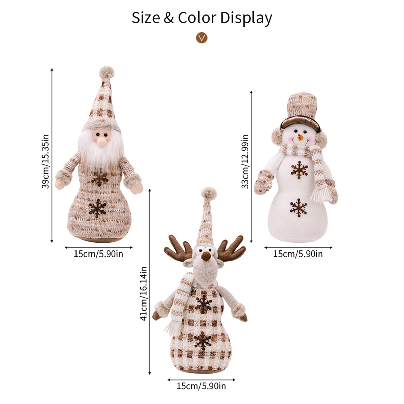 Juguete de peluche de doble nivel para Navidad, muñeco de nieve, ciervo, decoración de accesorios de exhibición para el hogar, tienda