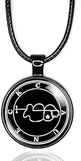 Clauneck Necklace For Men or Women, Clauneck Money Magick, Demonic Satanic Symbol Pendant, Demon of Wealth Black Magic Gift, Occult Jewelry Occult Gifts Grimorium Verum, Pagan Pendant With Glass Dome