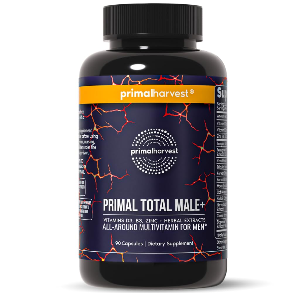 Total Male+ Multivitamin for Men Vitamins, Minerals and Herbal Support for Energy, Vitality, Immune Health and Performance (1 Pack (90 Count))