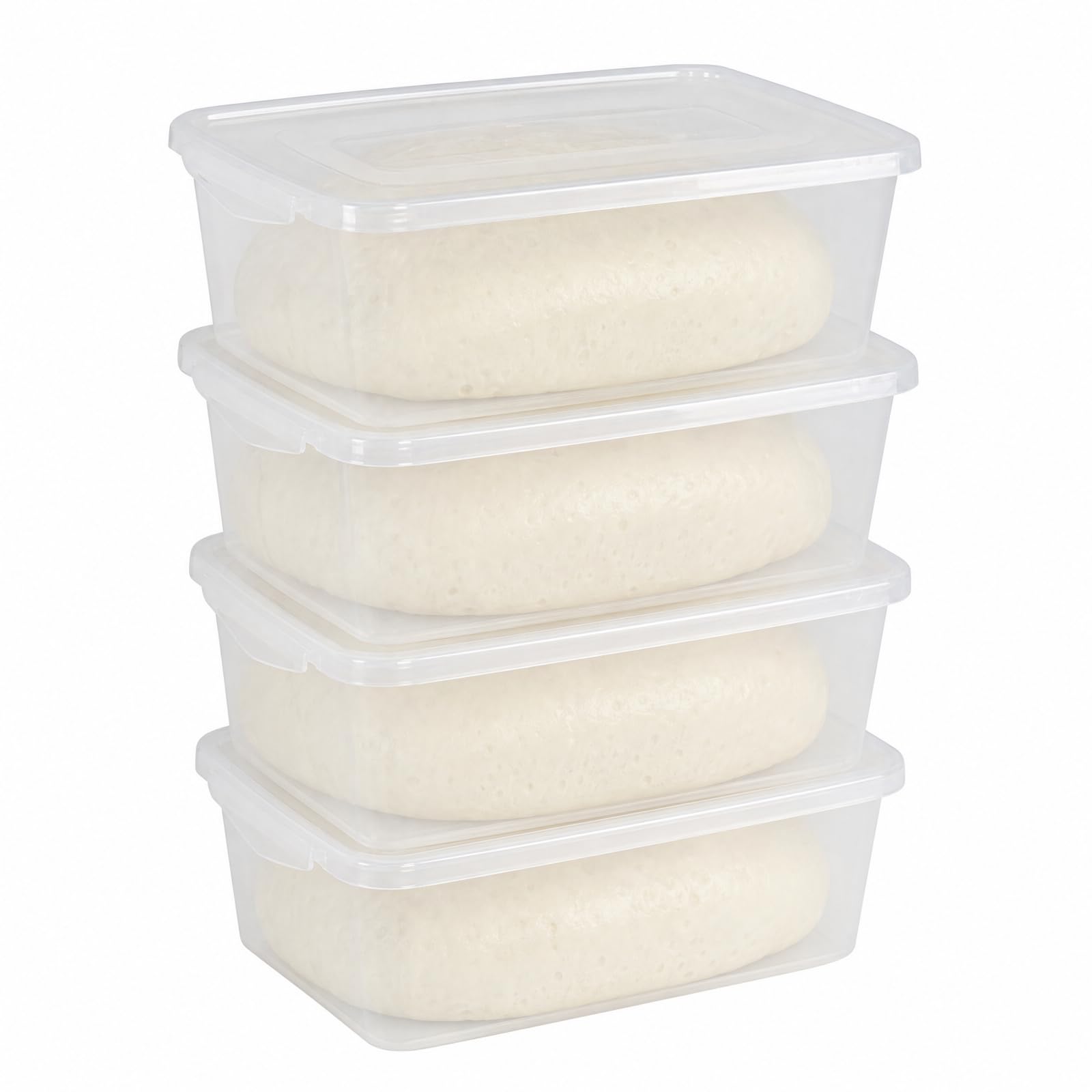Lesbye 4-Pack Plastic Pizza Dough Proofing Box with Lid, Clear 34*24*12cm