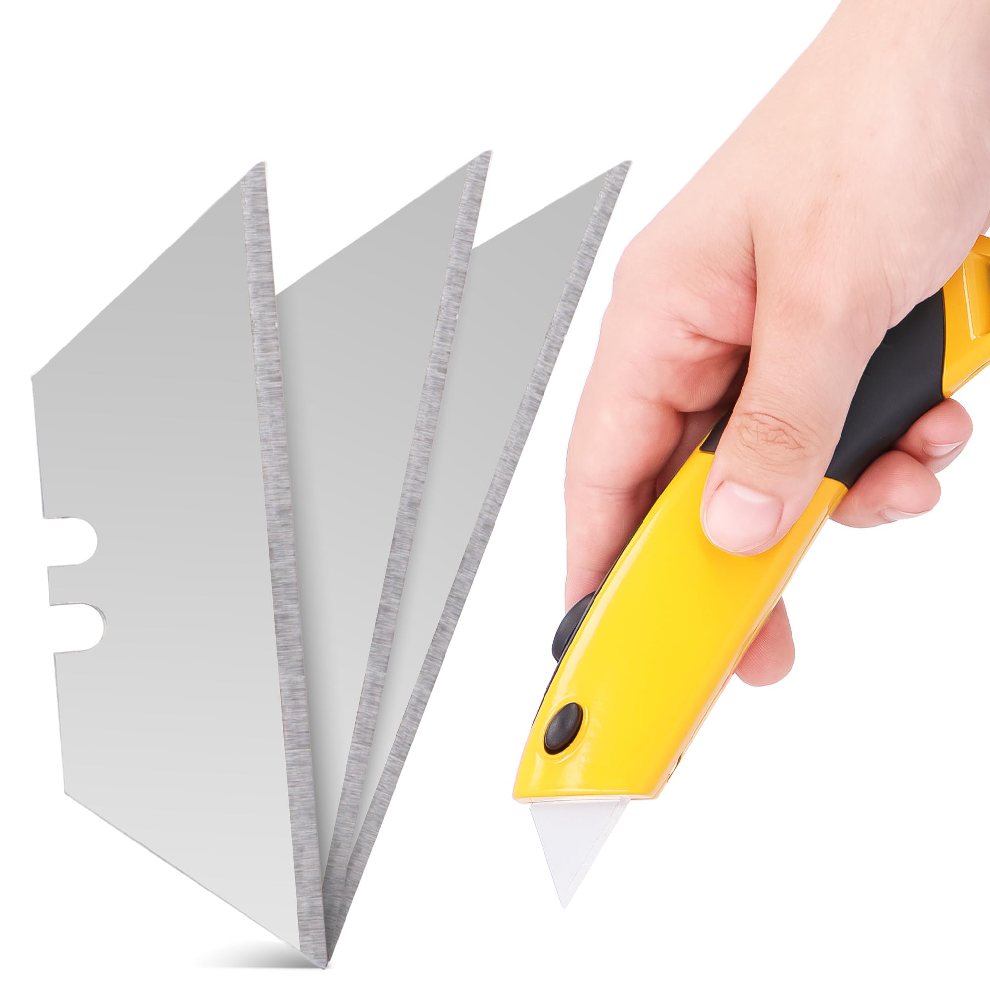 30x Ostrza Wymienne Trapezowe 19 mm Zapasowe Noża Nożyka Tapicerskiego Tapet Tapeciaka Ostre Mocne Trwałe Uniwersalne Cięcia Tworzywa Dywanów Kartonu Papieru
