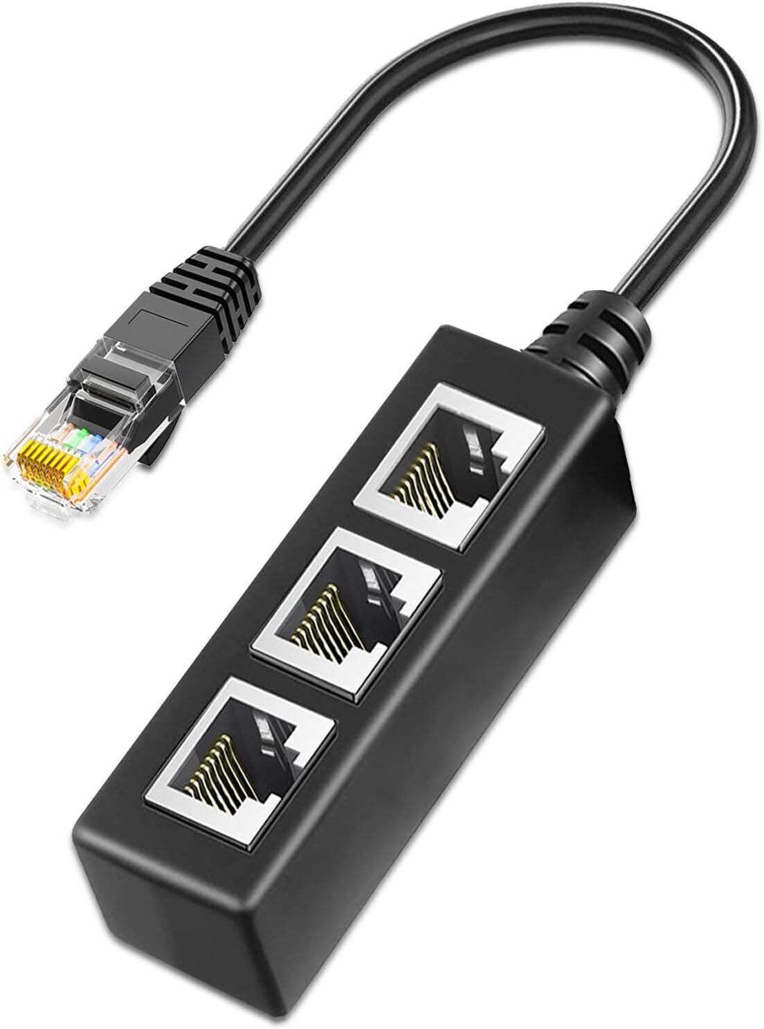 1 to 3 RJ45 Ethernet Splitter, Gigabit Ethernet Switch, Adapter for Starlink, Extender for Cat5, 5e, 6, 7, 8 Cable