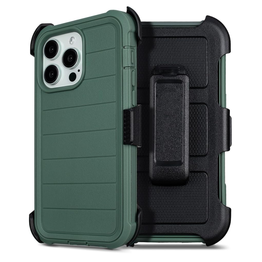 Defender - Custodia per iPhone 14 Pro Max con clip e cavalletto