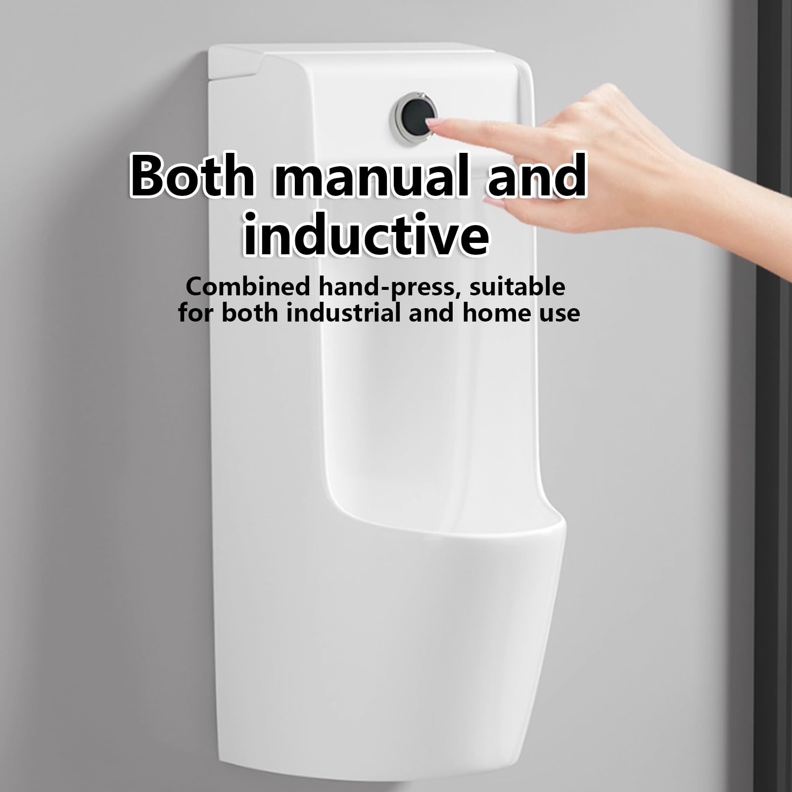 Orinatoio Commerciale con Scarico, Orinatoio Maschile in Ceramica A Parete con Sensore Intelligente, Salvaspazio(White)