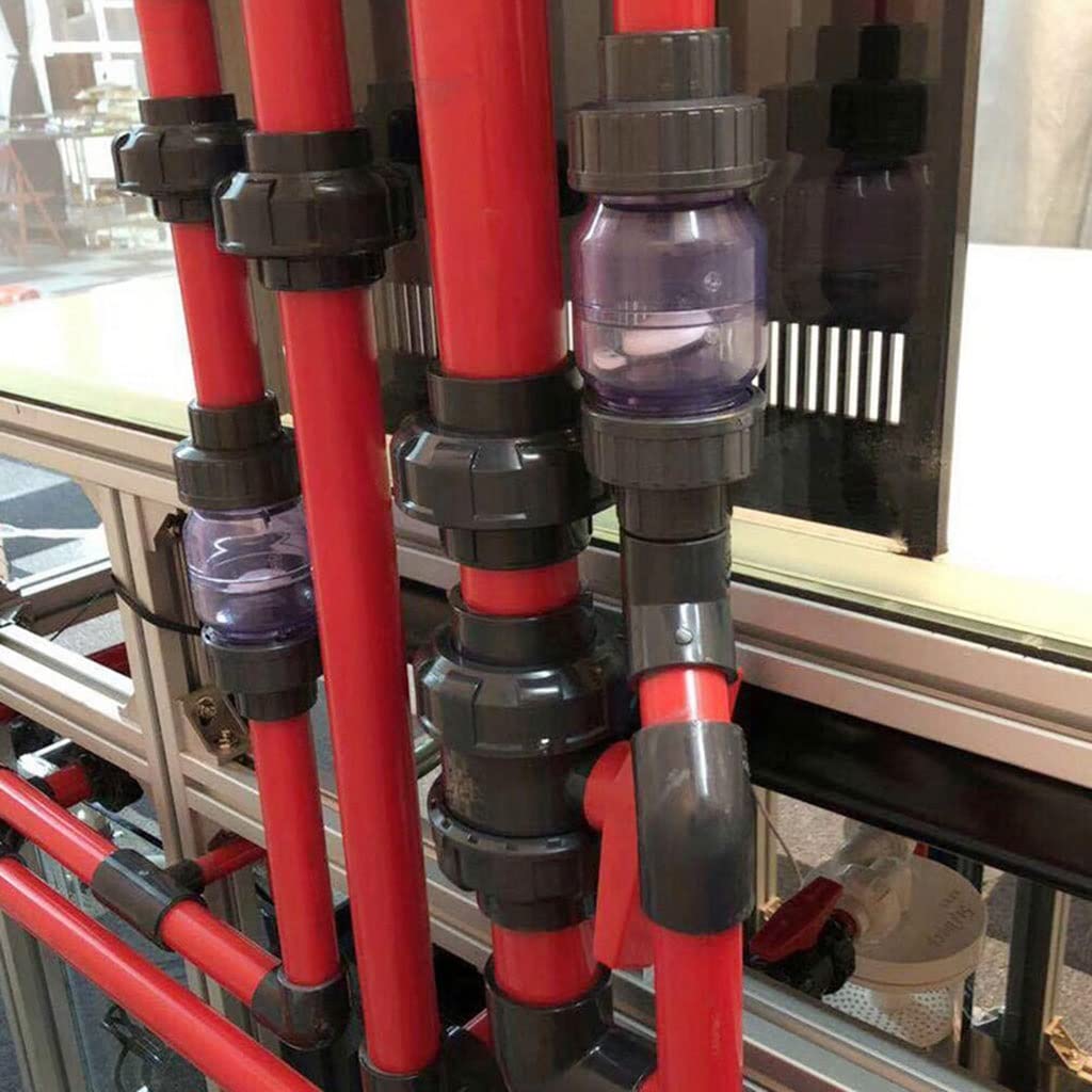 válvula de bola, válvula de cierre, Válvula antirretorno unidireccional, ID 25 mm 32 mm Válvula de retención transparente Conector de tubería de agua de PVC Junta de tubo de tanque de acuario 1 pieza