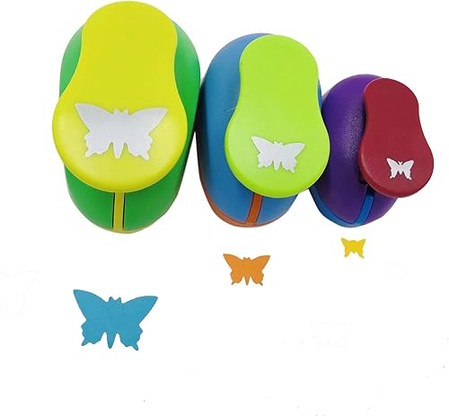Crafts - Juego de punzones de papel de 0.315 in, 0.591 in y 0.984 in, 3 unidades (mariposa)