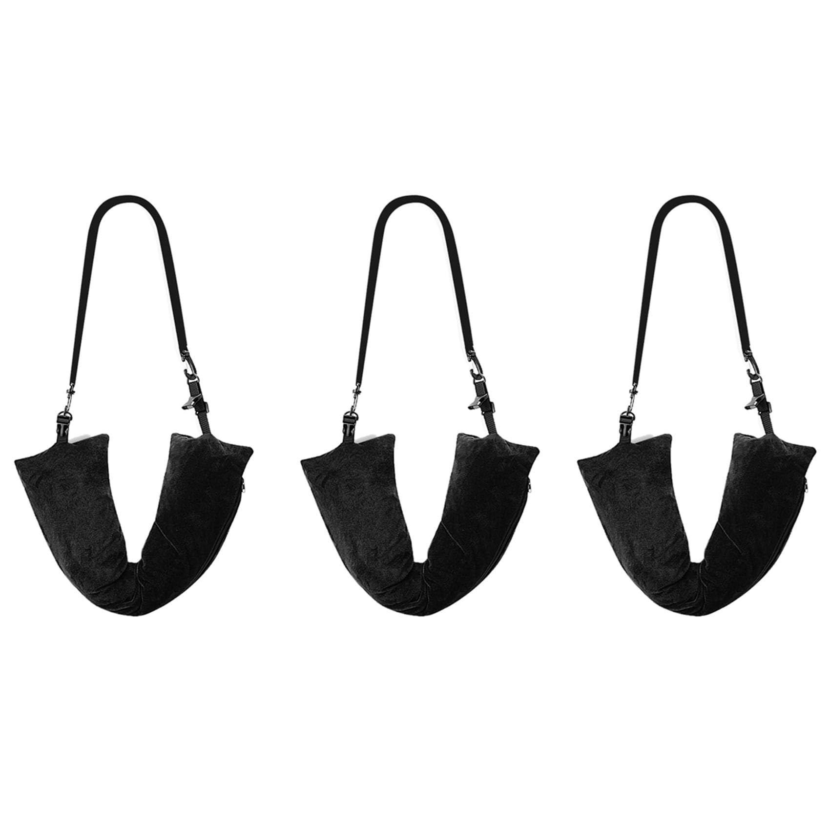 Hndhbfgrt 3X Travel Neck Pillow Stuffable with Clothes,Stuffable Neck Pillow Fillable Neck Pillow Extra Storage Black