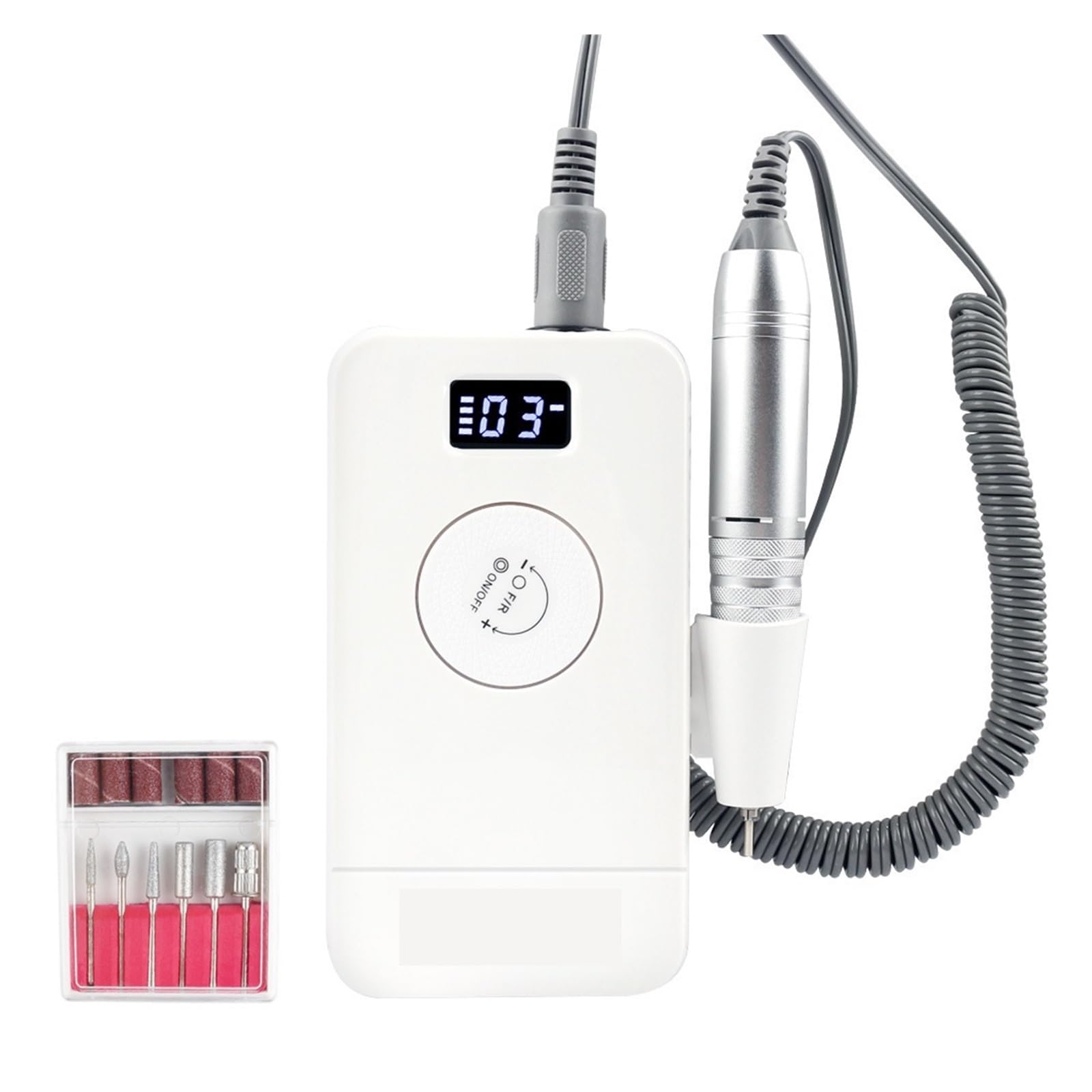 Trapano elettrico professionale per unghie elettrico, 35000 giri/min, per lima per unghie in gel acrilico, strumento per levigatura manicure e pedicure (bianco A)