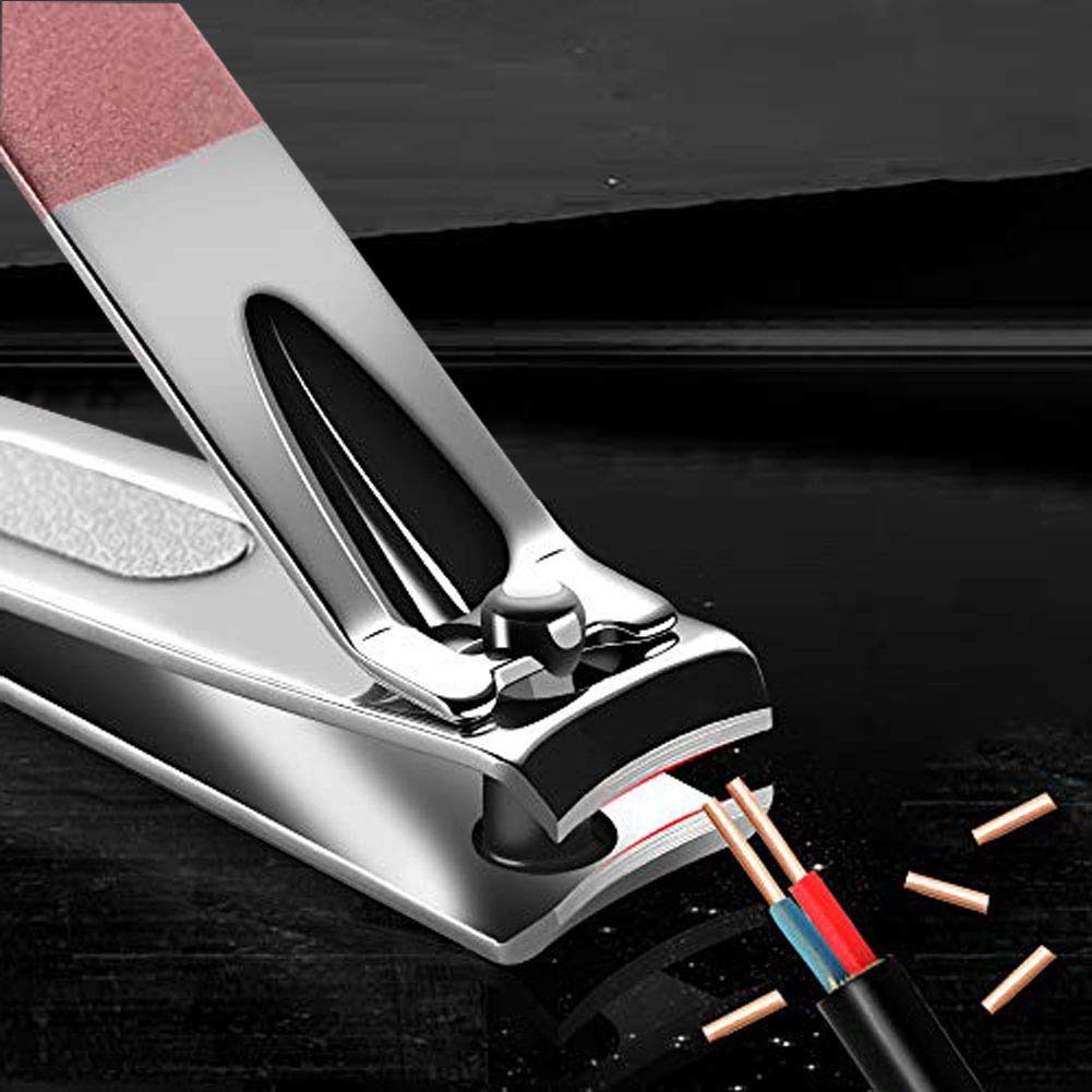 Nail Clippers Set Pedicure Kit 18 in 1 High Precisio Stainless Steel Nail Cutter File Sharp Nail Scissors Manicure Kit Fingernails & Toenails with Portable stylish case (Black) (Pink_18in1)