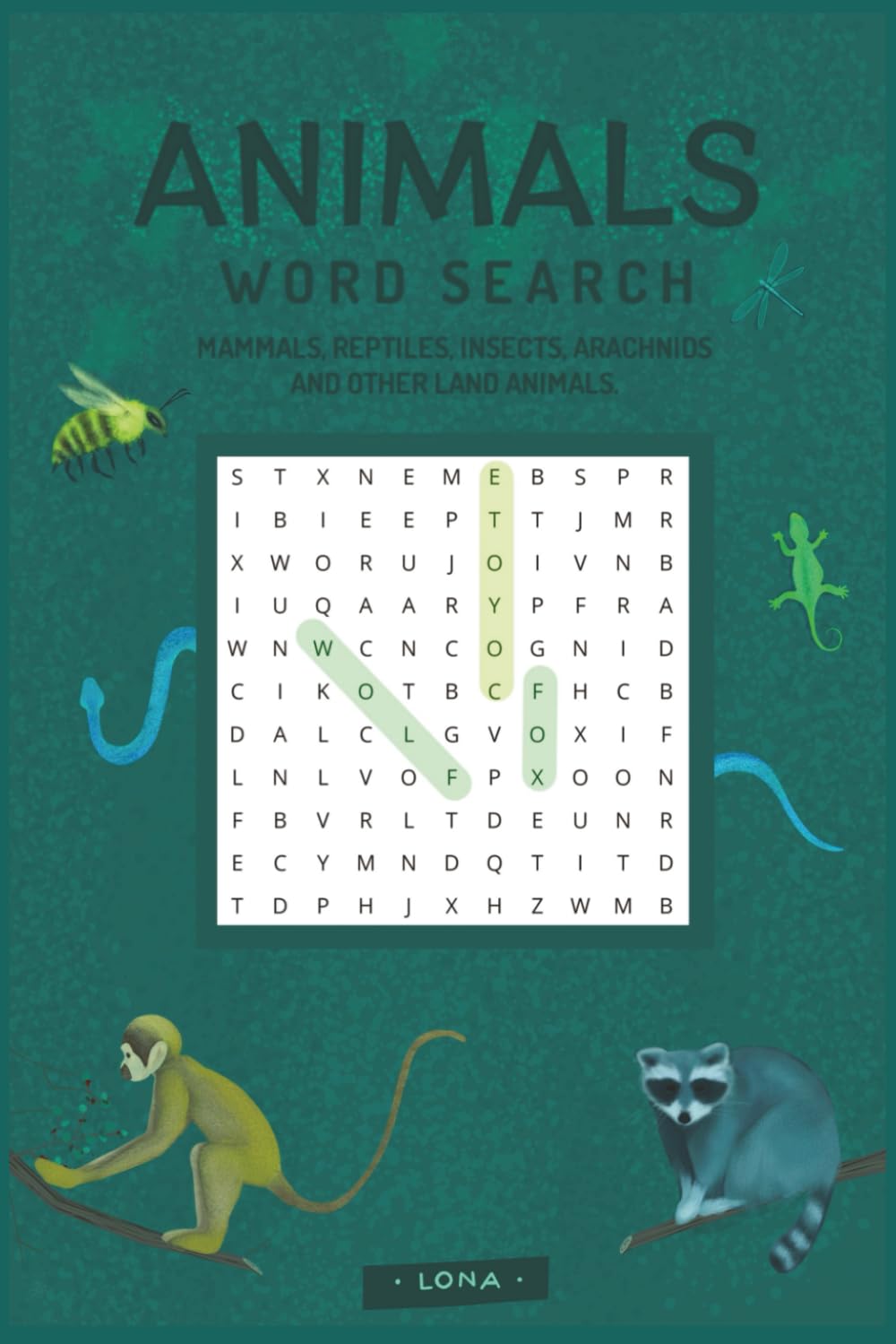 Animal Word Search: 22 Fun Puzzles Featuring Mammals, Reptiles, Insects, and More – Includes Solutions – 6x9 Inches (Animal Word Search: Land and Aquatic Animals)