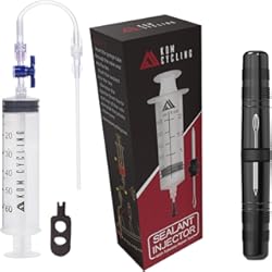 Kit Reparación Tubeless Carretera KOM Cycling - Jeringuilla para inyectar líquido «Tubeless», con herramienta de extracción de válvula Presta, para sellante