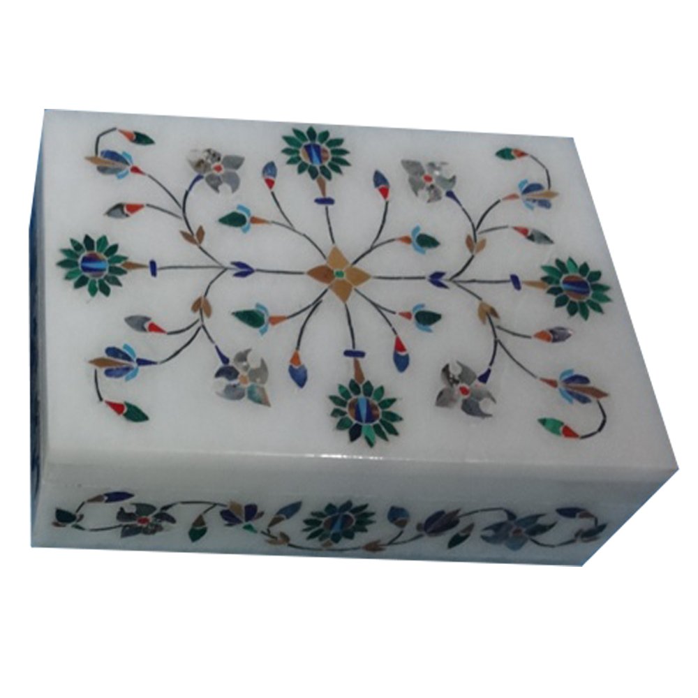 craftslookcraftslook Trinklet Boxes Marble Inlay Work Quantity: 1 Piece Size :"6x4x2"inch height
