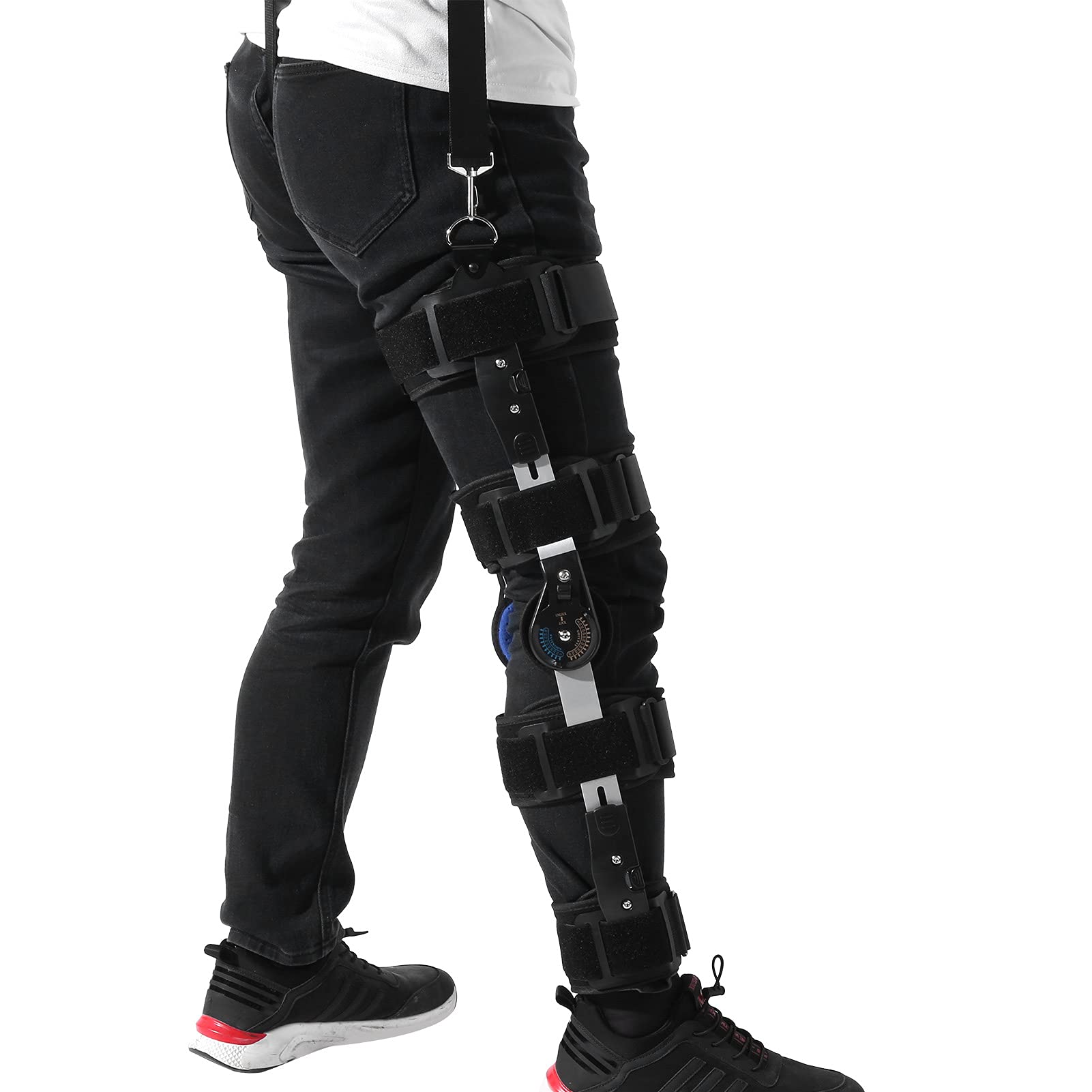 Rodillera con Bisagras Y Correa, Rodillera Ajustable con Bisagras, Estabilizador De Rodilla Ajustable, Rodillera Ortopédica con Correa para Recuperación Y Protección De Lesiones