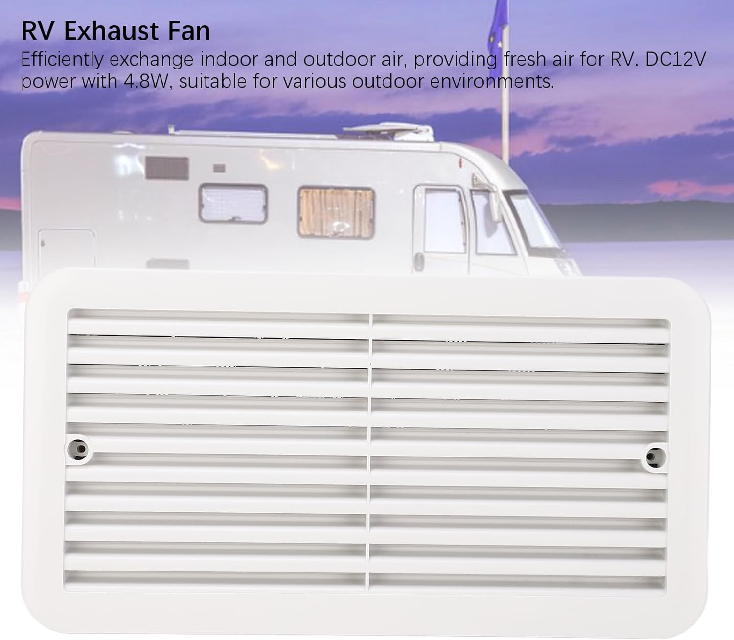 AMAKO RV Fan Vent: 350 X 186mm Dual Air Ventilation Fan, 12V 4.8W High Performance, Ideal for RV, Motorhome, Trailer and Caravan