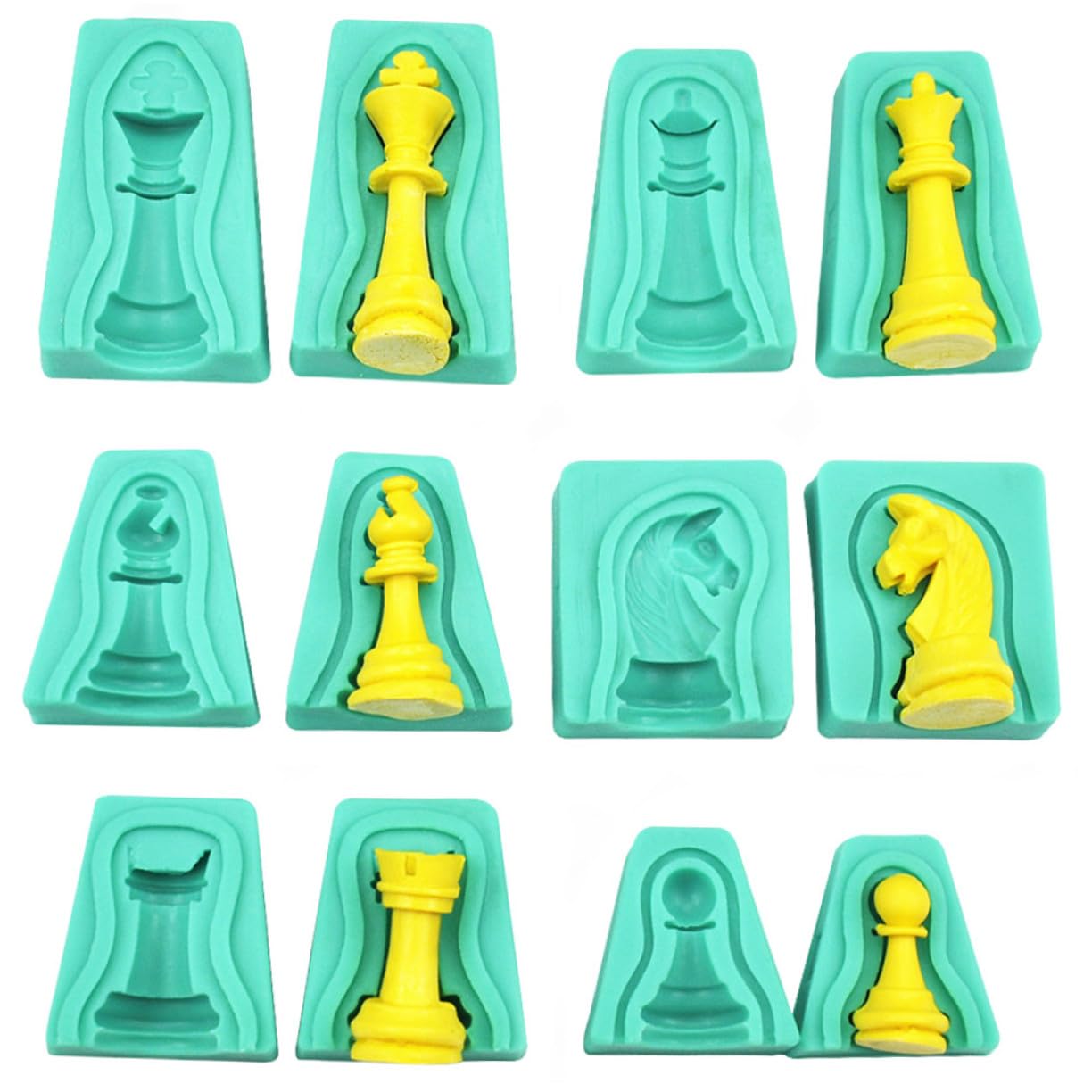 VALICLUD Stampo in Silicone Flessibile per Dolci a Forma di Scacchi 12 Pezzi, Facile da Pulire, per Torte e Cioccolatini Creativi e Innovativi