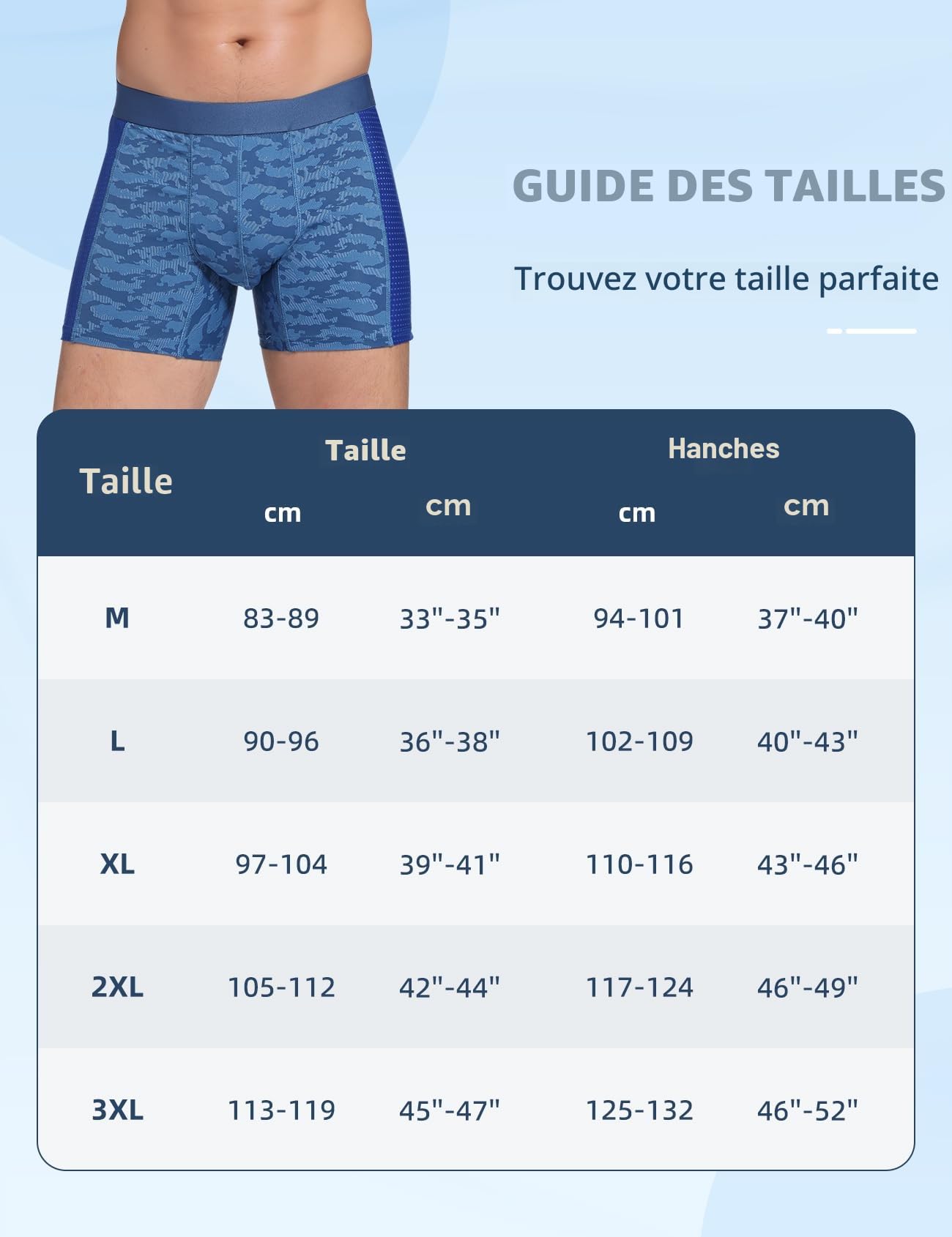 Carer Lot de 3 Boxers d'Incontinence pour Homme Discrets et Confortables | Comme un Sous-vêtement Classique Protection Absorbante 80 ml pour Fuites Urinaires Légères, Noir et Bleu Taille XL