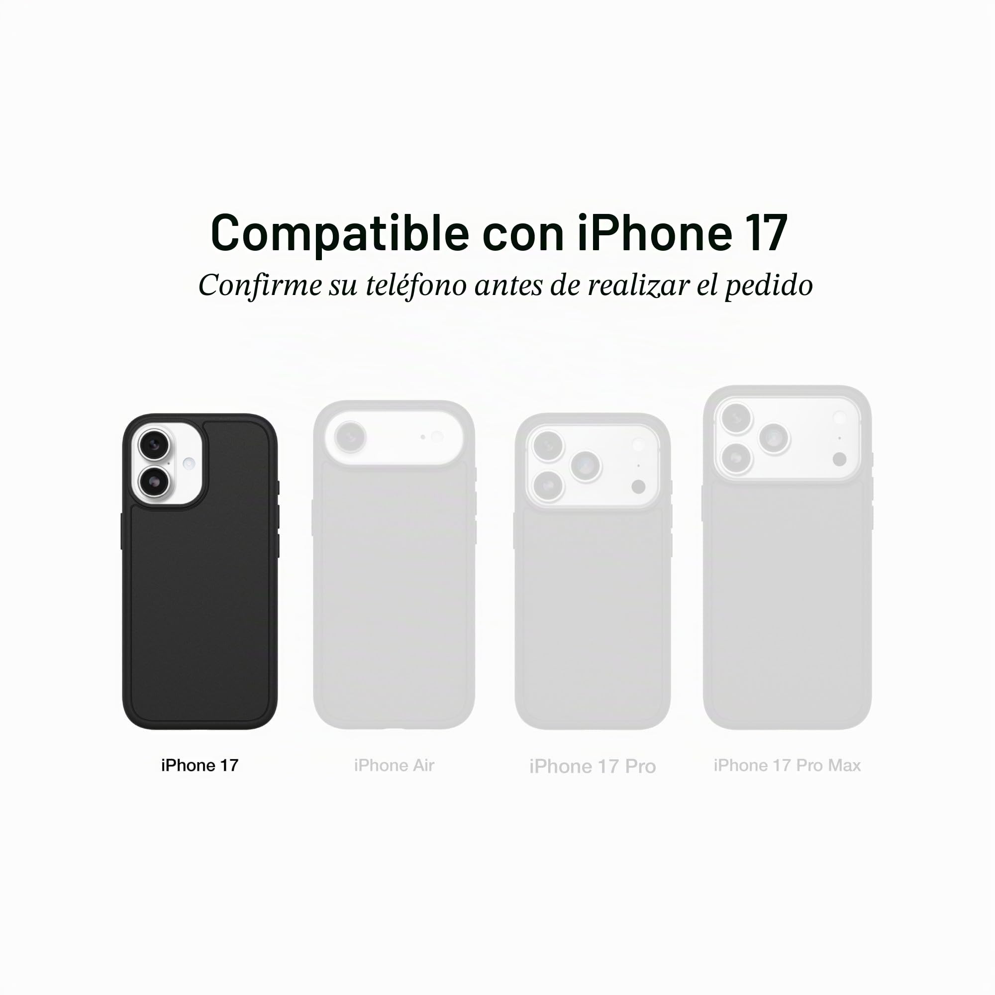 OtterBox Funda para iPhone 17 Commuter Series, Color Negro, Funda Delgada y Protectora para iPhone