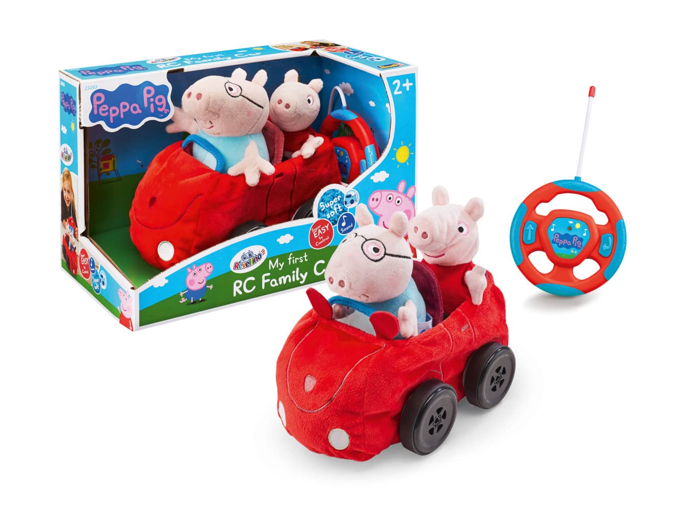 Revell Control Auto Peppa Pig ferngesteuert I Plüschauto mit Funksteuerung I Für Kinder ab 3 Jahren I Mit blinkenden Lichtern und 3 Geschwindigkeitseinstellungen I Hand-Augen-Koordination verbessern