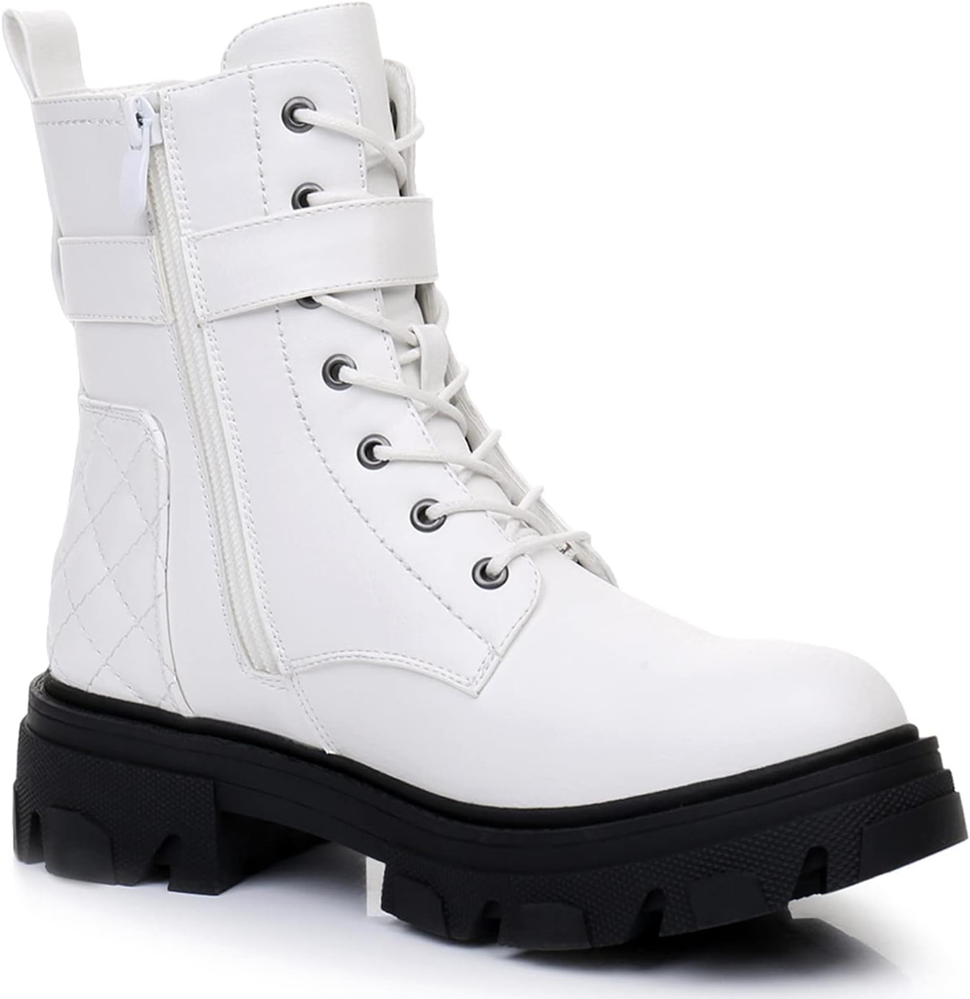 GLOBALWIN Women's Combat Boots Lace Up Ankle Booties Comfortable Lug Sole... - Picture 41 of 46
