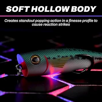 SNAG Proof Zoo Pop Topwater Lure | Weedless Design for Bass Fishing | Baby Bass, 3/8 oz.