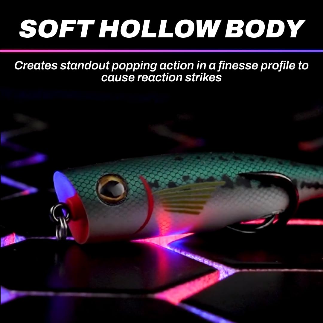 SNAG PROOF Zoo Pop Topwater Super Soft Hollow Body Lure | 3/8 oz, Baby Bass