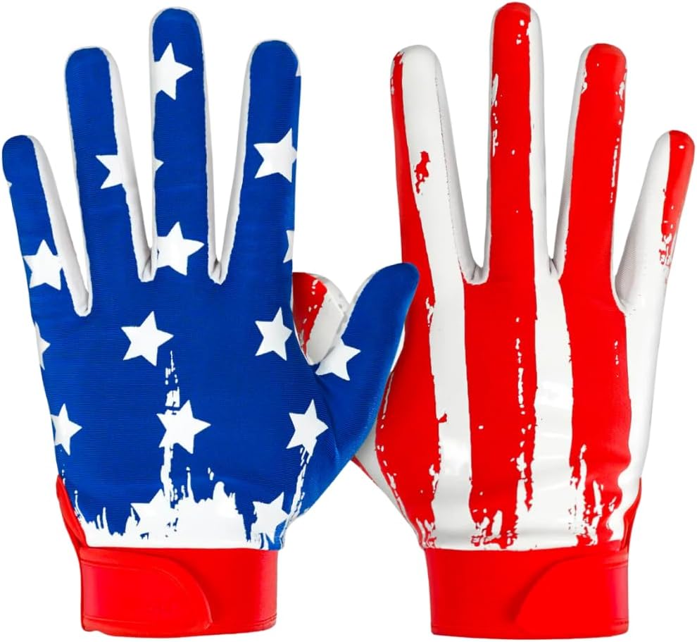 SLEEFS Football Receiver Gloves [1 Pair] - No Slip, Crazy Sticky Silicone Grip - Youth and Adult Sizes