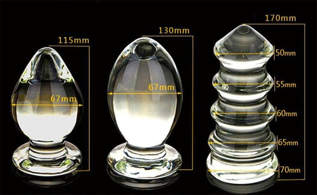 Consolador de cristal anal de cristal grande 11 x 6,5 cm