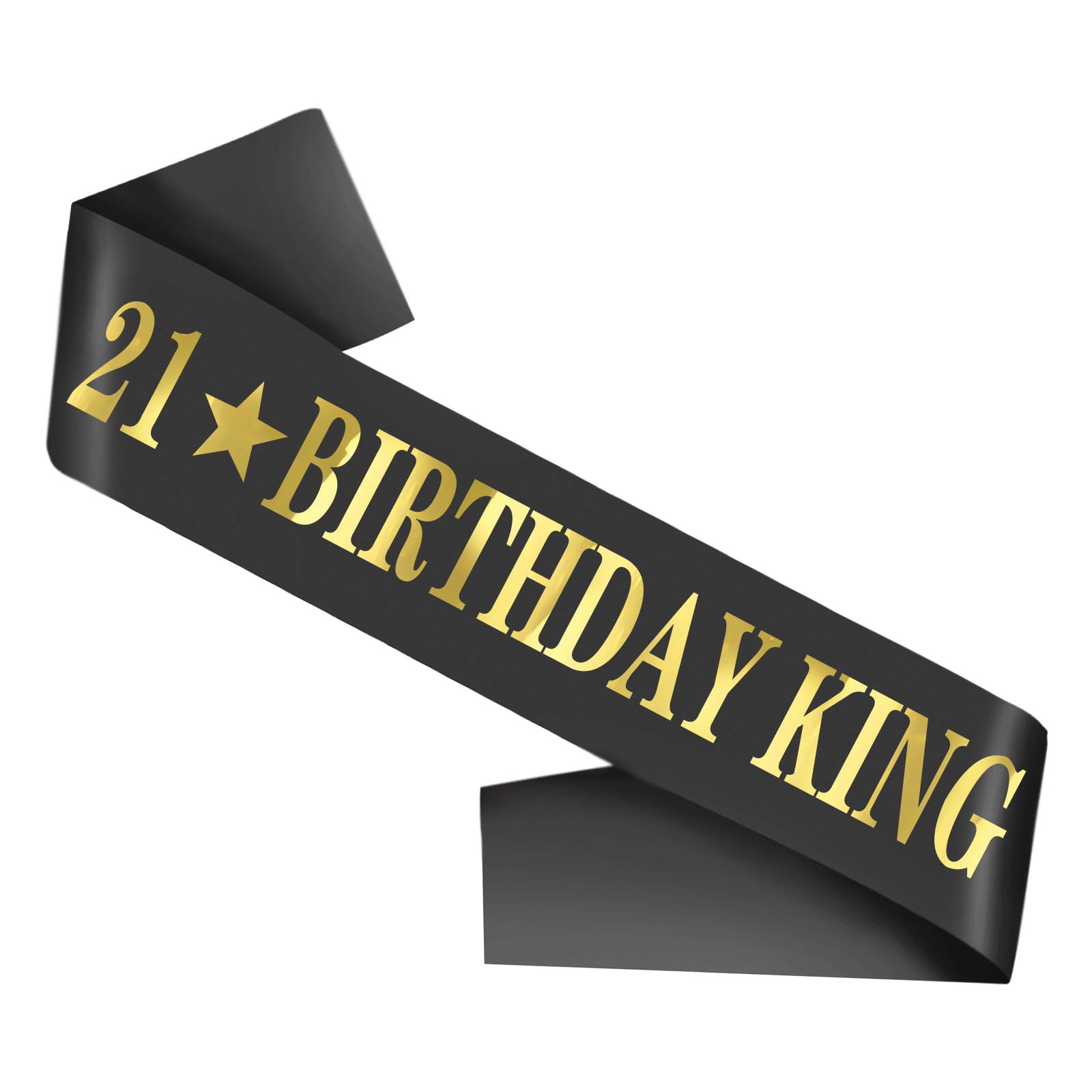 Men's Birthday Sash 21st Birthday King Sash - Black Satin With Gold ...
