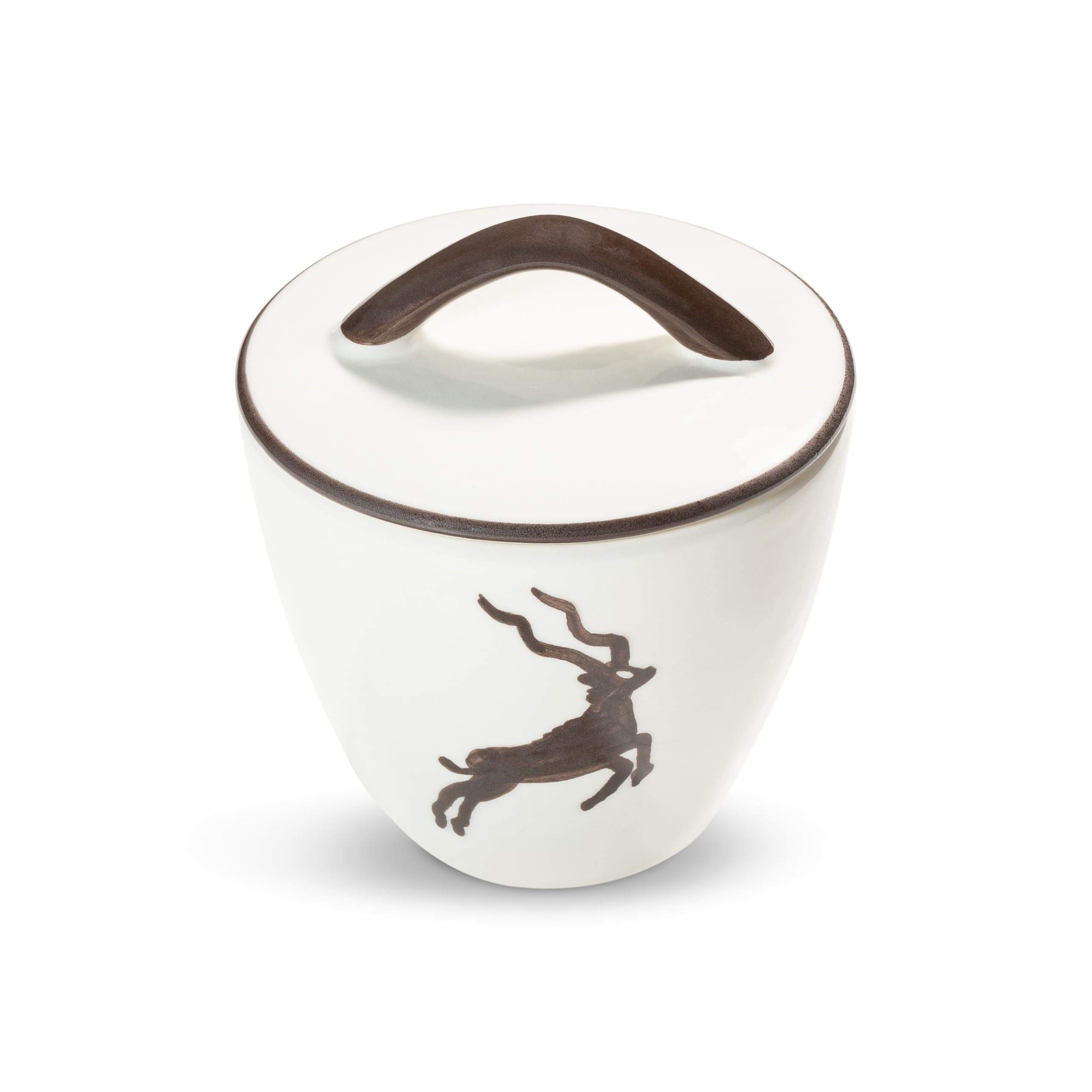 GMUNDNER KERAMIK Brauner Kudu, Zuckerdose Gourmet (Ø 9cm), handgemacht in Österreich