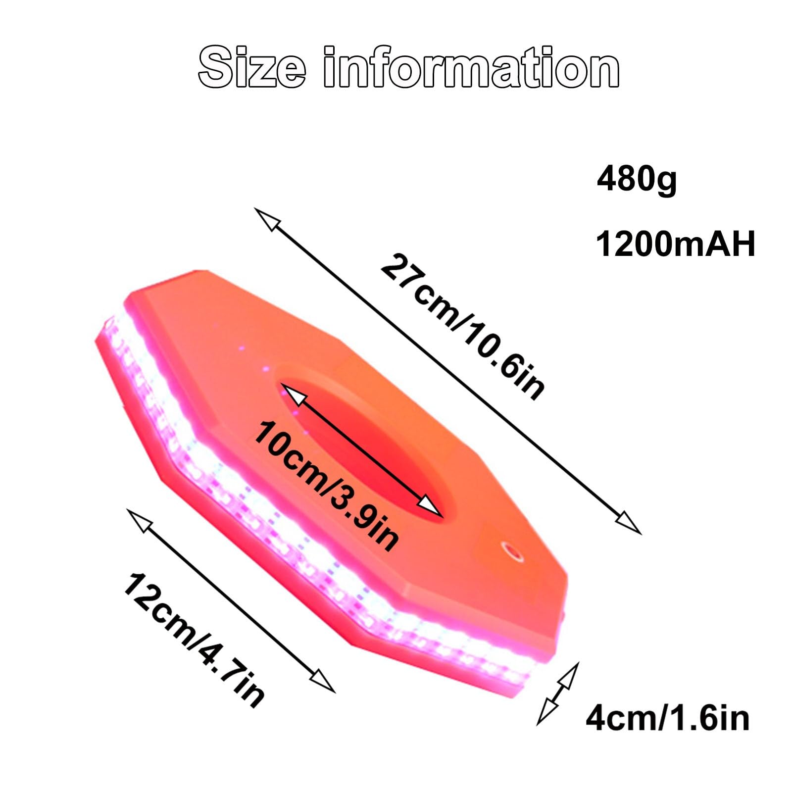 Anillo de cono de tráfico LED recargable 27cm para advertencia nocturna seguridad vial