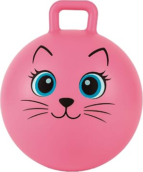Hopper Ball for Kids, Pink, 18 Inch Diameter | Bouncy Ball with easy-grip handle for exercise and jumping, Indoor and outdoor toy, Safe and durable design