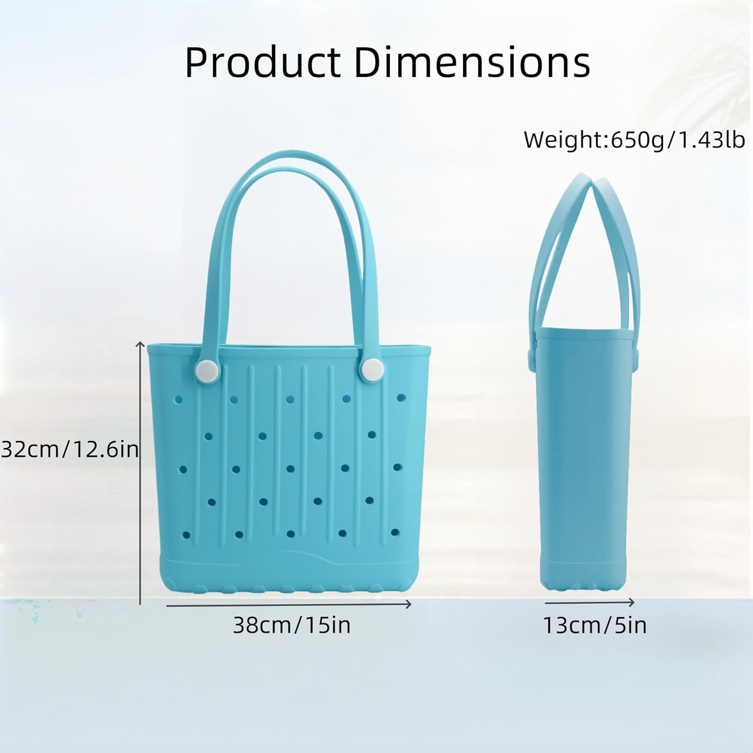 CXY Rubber Beach Bag Waterproof Large Rubber Tote Bag for Men & Women, Travel Handbags for Beach,Pool, Boat,Sports
