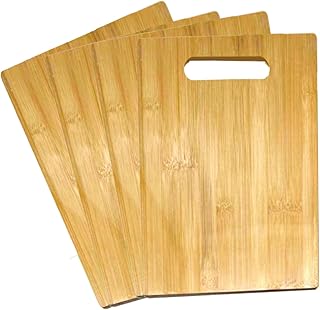 Bulk Plain Bamboo Cutting Board (Set of 4) | For Customized, Personalized Engraving Purpose | Wholesale Premium Bamboo Blank Boards (Rectangular 12" X 9")